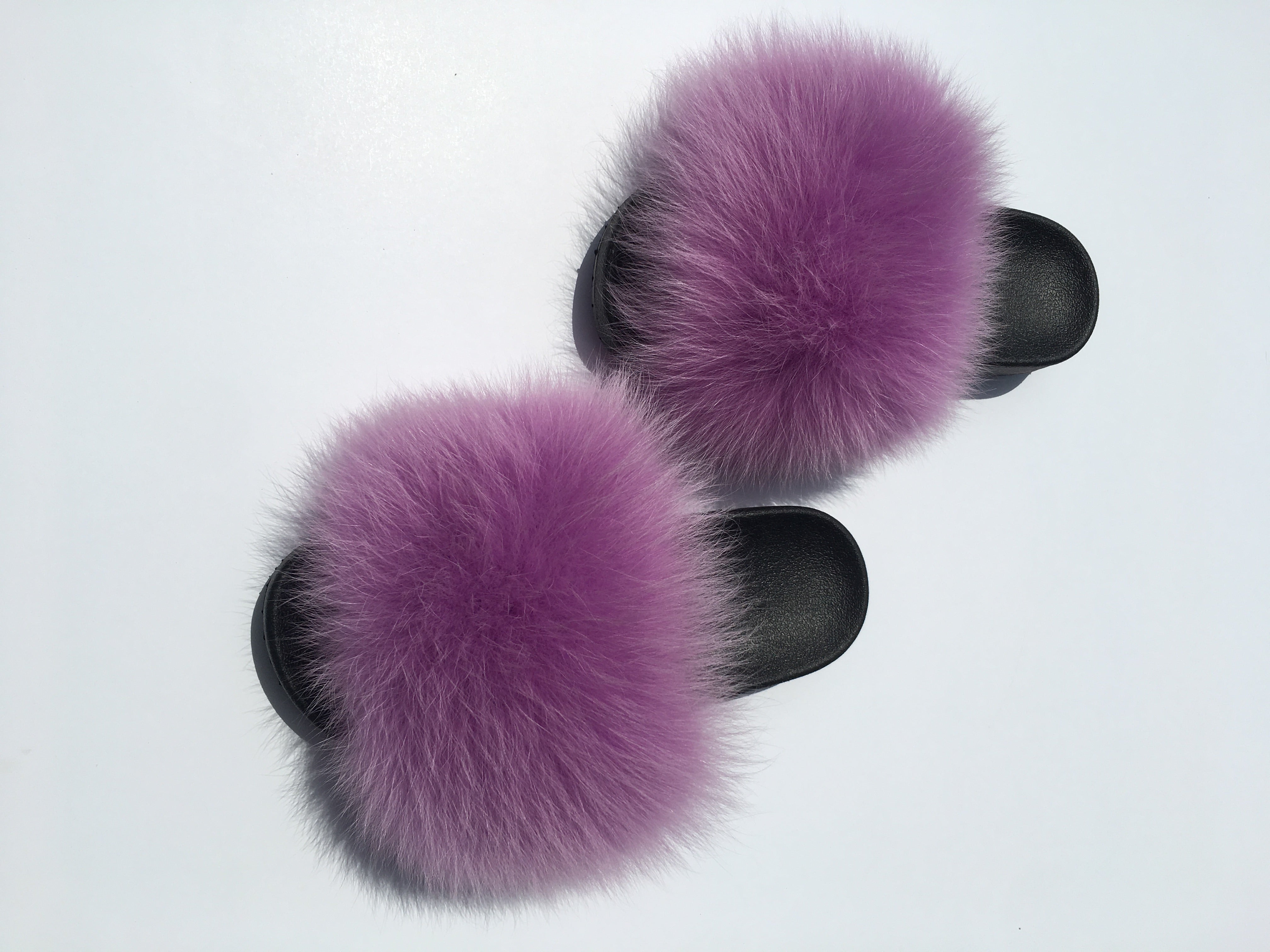 purple fluffy slides