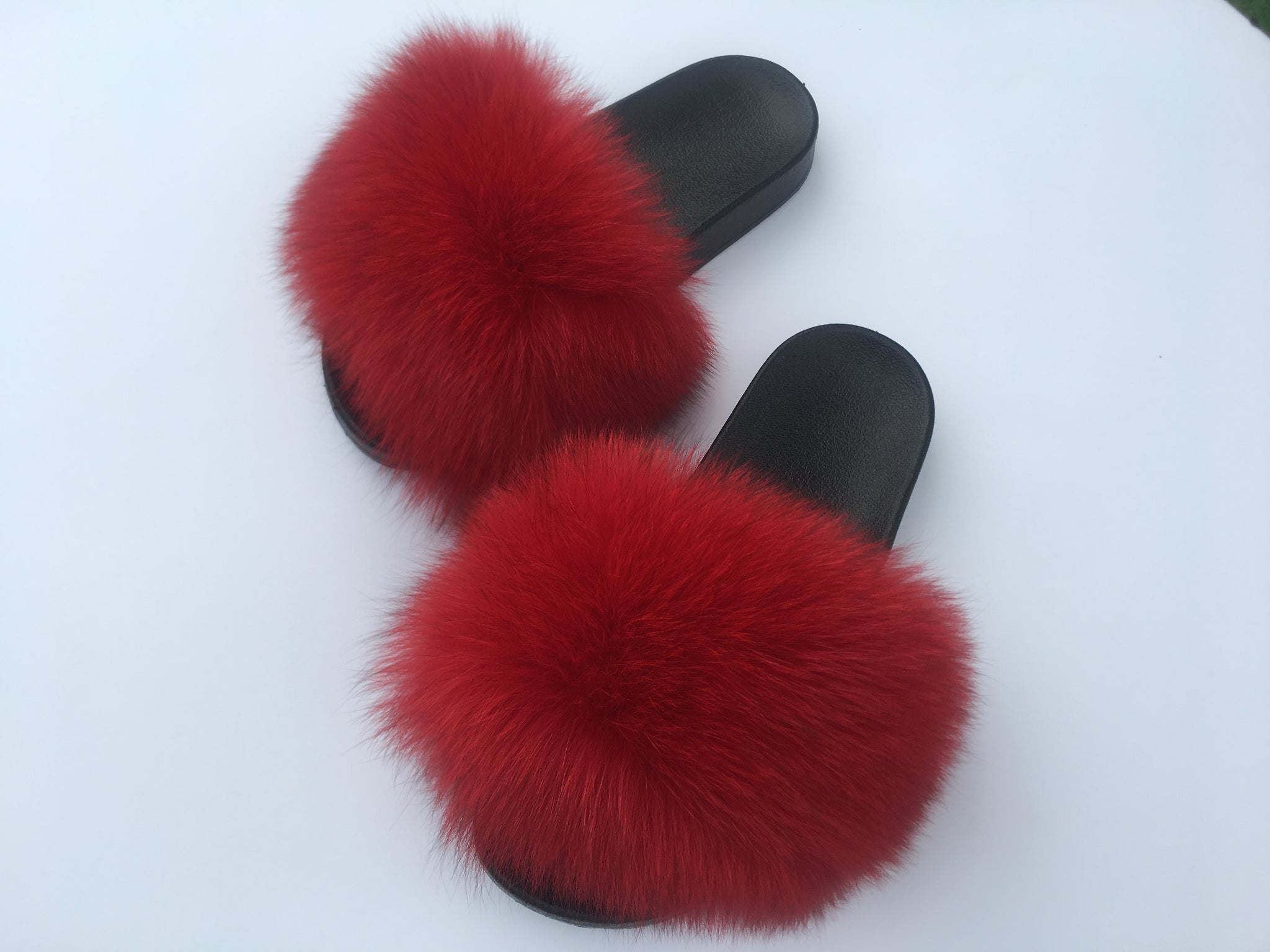 faux fur slippers slides