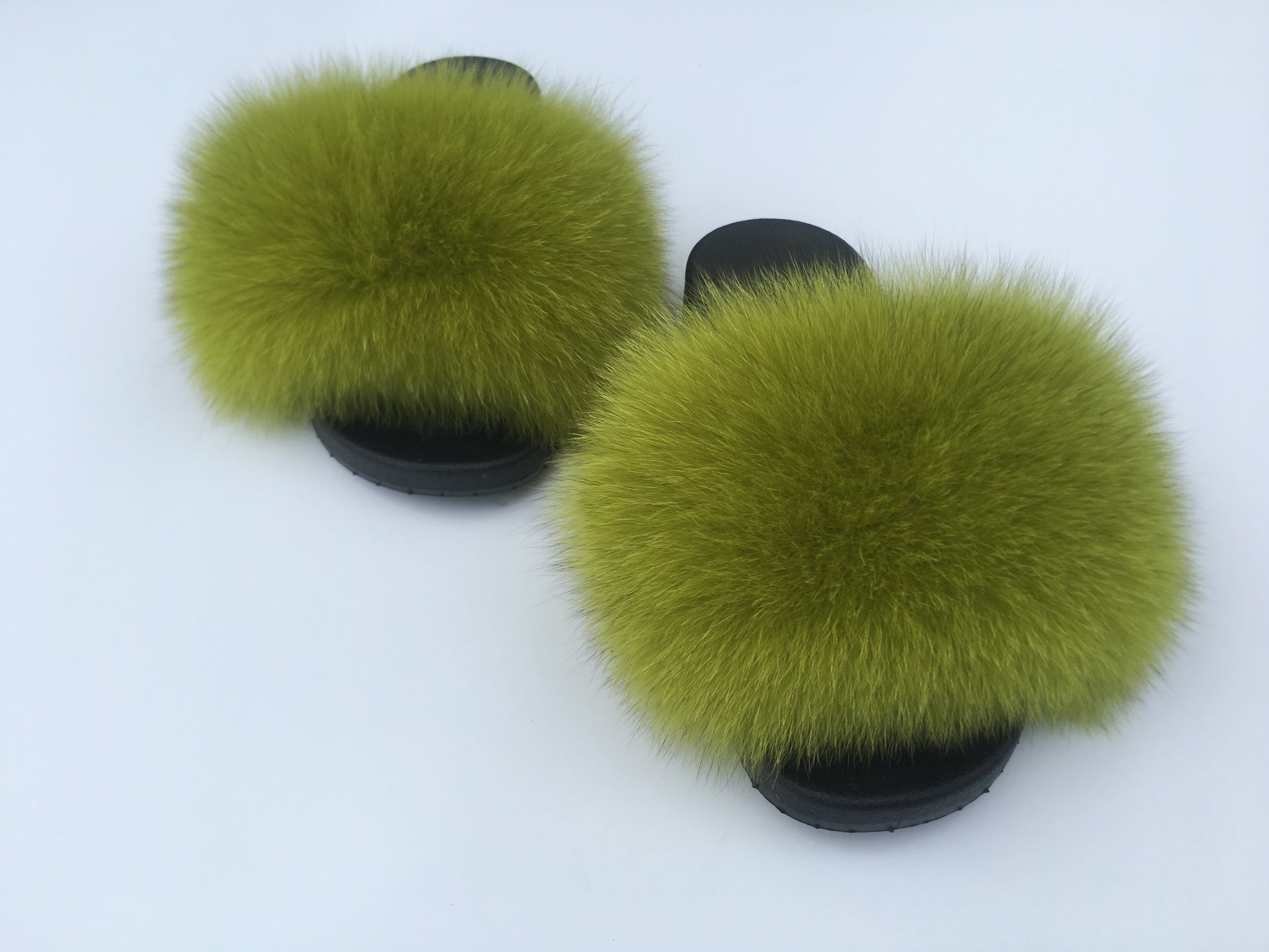 green fluffy sliders