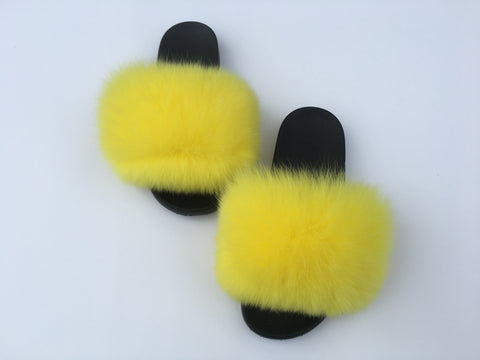 yellow fluffy sliders