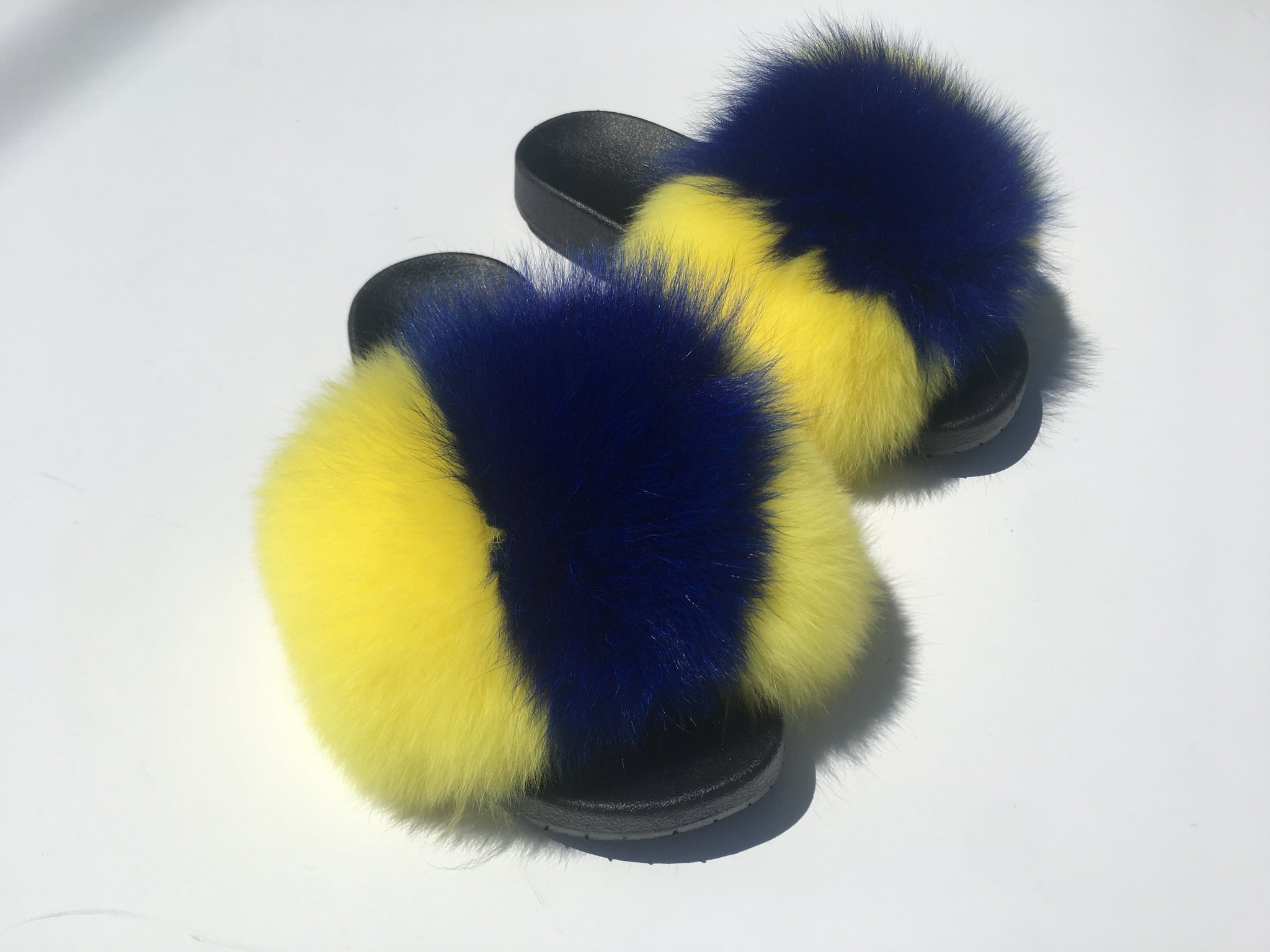 yellow fur slippers