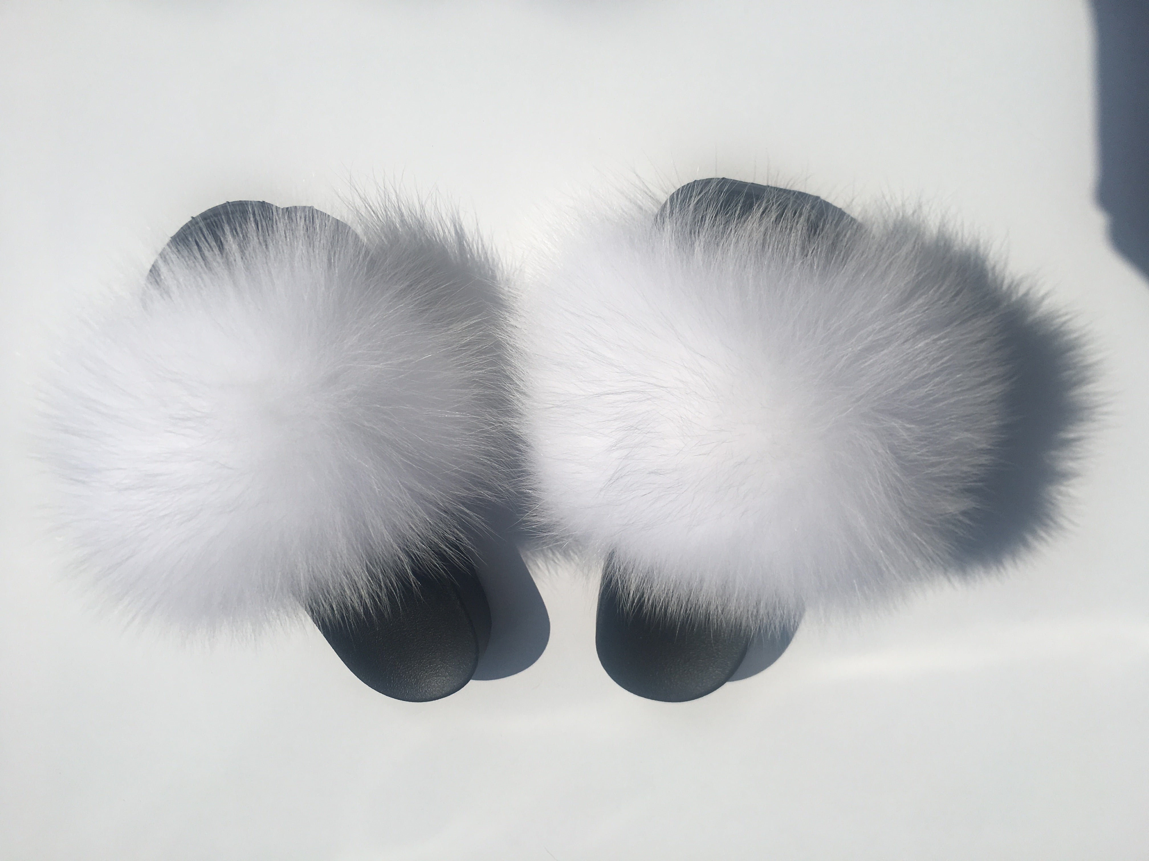 all white fur slides