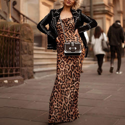 strap leopard print dress