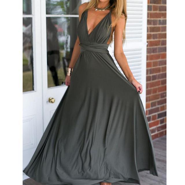 Womens Multiway Wrap Convertible Maxi Dress Prom Long Party Bridesmaids ...