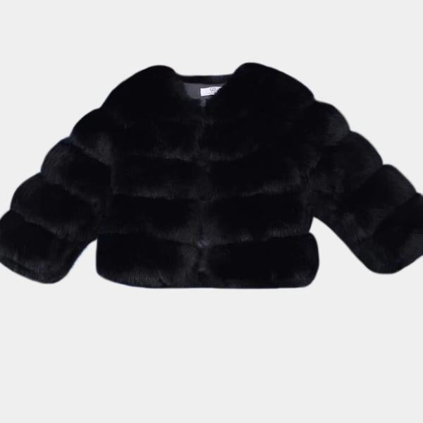 black fur bubble coat
