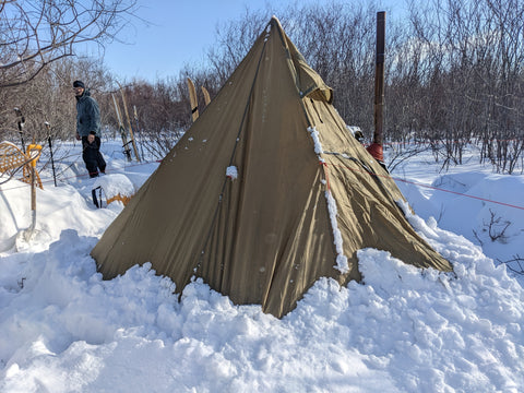 tent in the snow