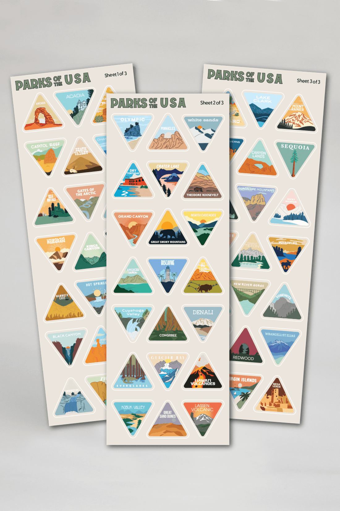 Parks of the USA Bucket List Water Bottle stickers