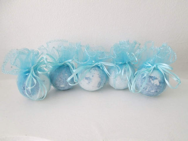 blue bath bombs for baby shower