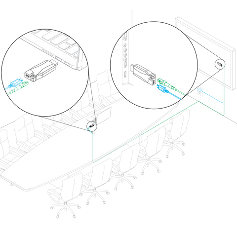 video over fiber extenders conference room meeting room