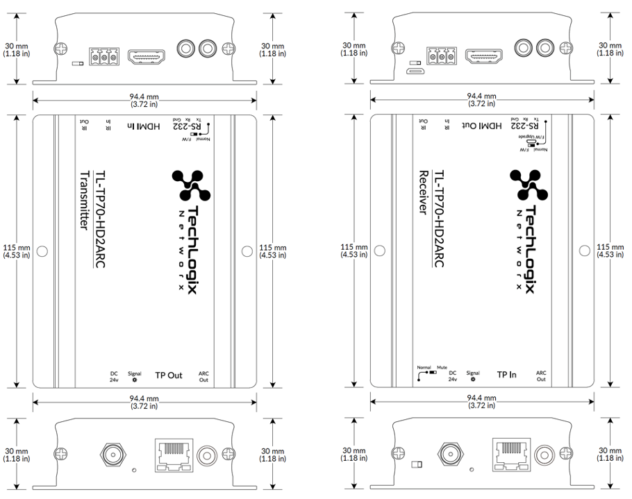 HDMI ARC twisted pair extender drawing