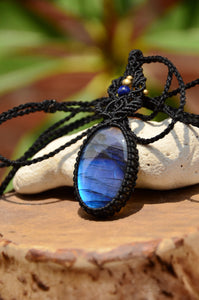 Labradorite Macrame Jewelry, necklace