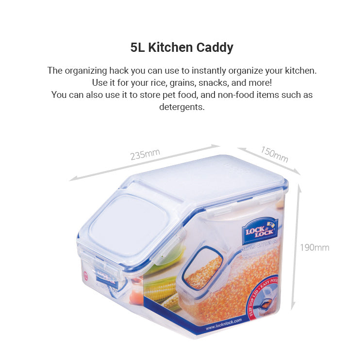 LocknLock Kitchen Caddy Food Container for Rice, Grains, Milk Powder, Flour