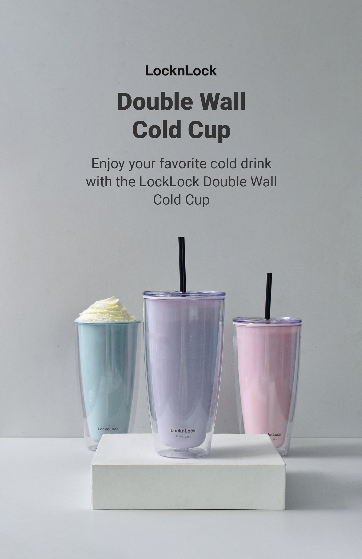LocknLock Christmas Edition Double Wall Cold Cup 720ml with Box HAP507