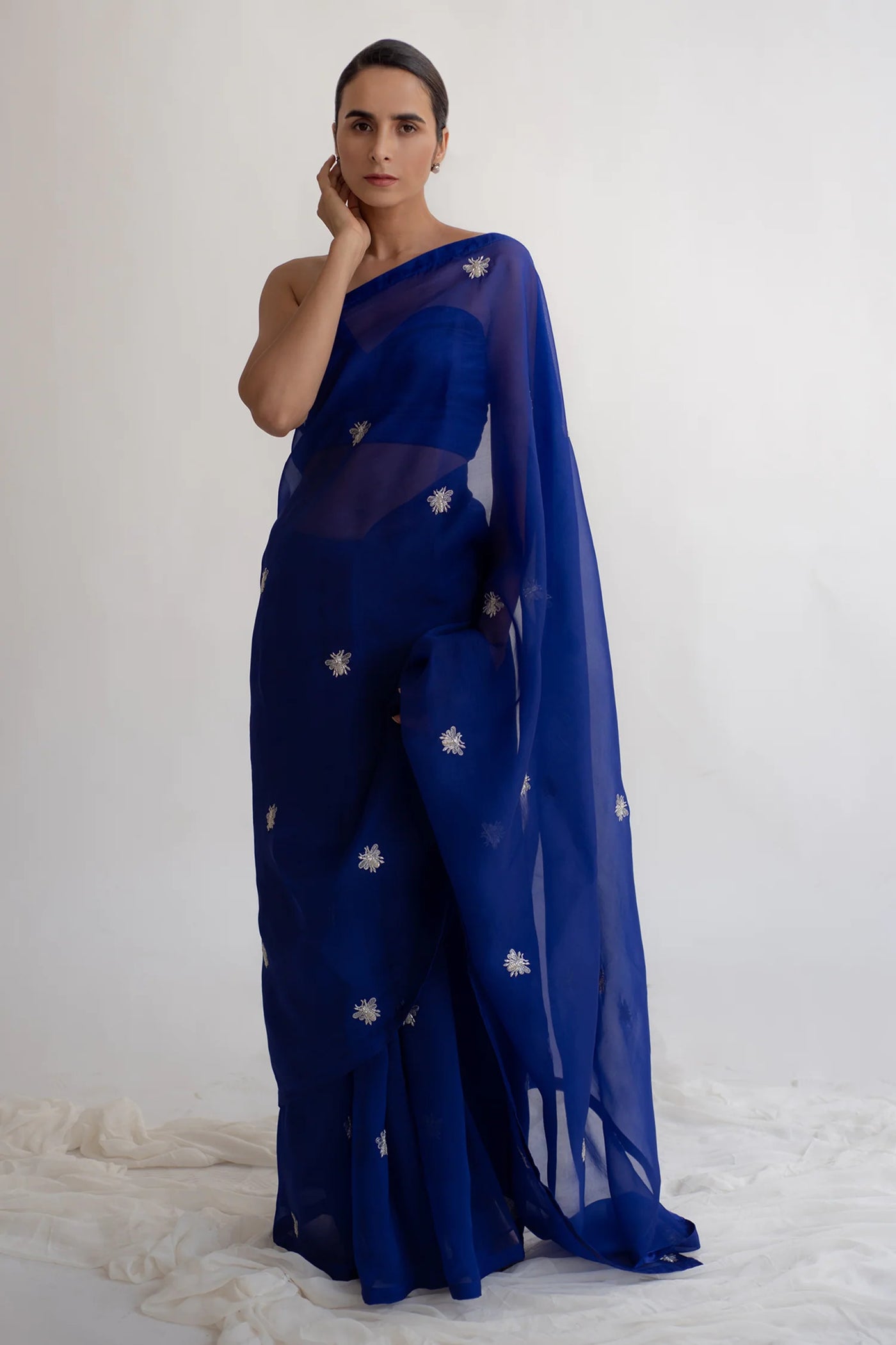 Bee Zardosi Saree - Royal Blue- Best Indian Clothing in Denver, CO, and Aurora, CO- India Fashion X