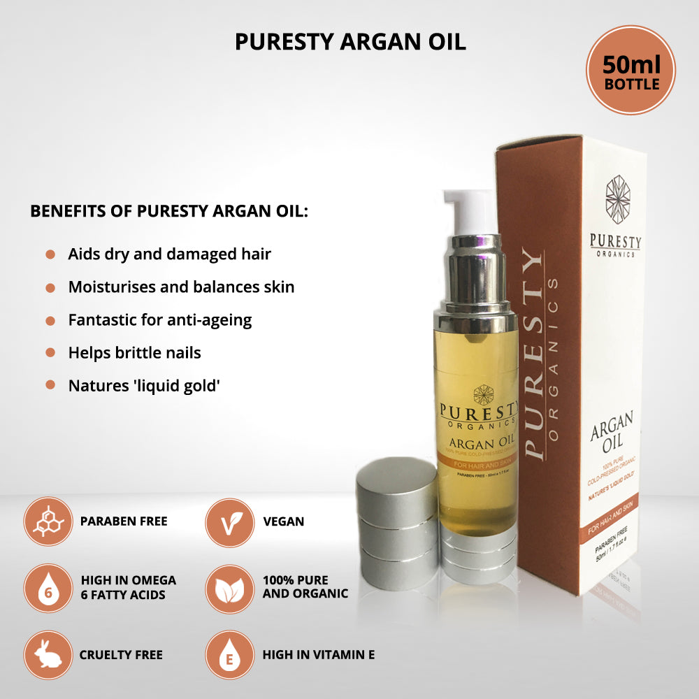 Puresty 100 Pure Organic Argan Oil Cold Pressed For Skin And