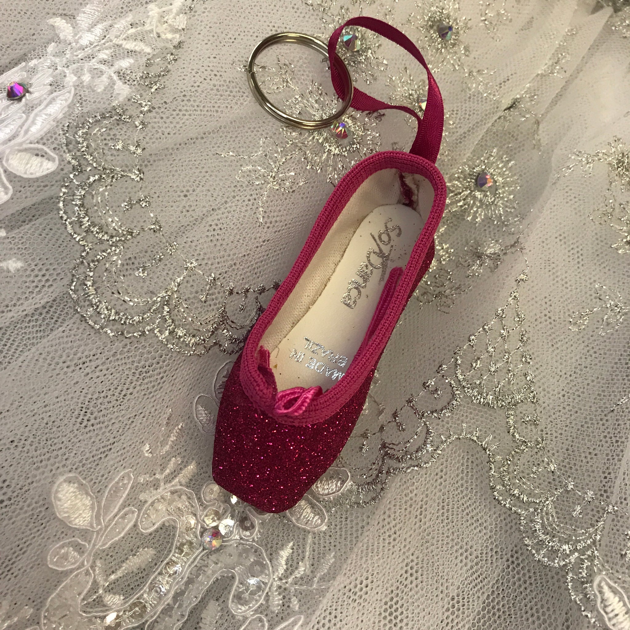 glitter pointe shoes