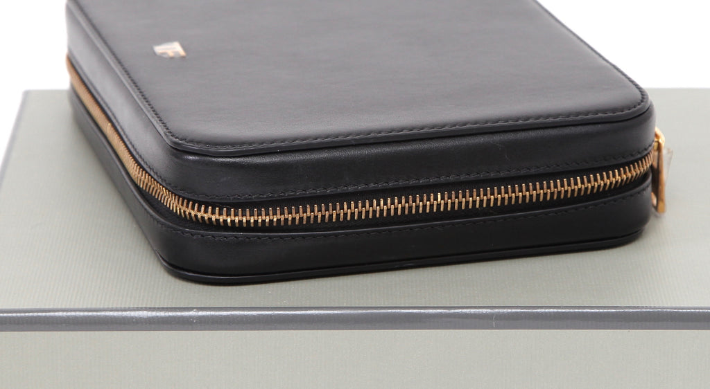TOM FORD Black Leather Case Bag Makeup Brush Holder Limited Edition Go –  Evesherfashion