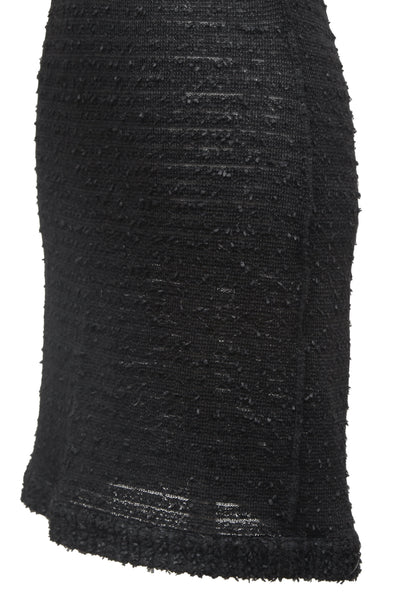 CHANEL Black Dress Tweed Knit Sleeveless Buttons Pockets Semi-Sheer 2016 Sz 36 - Evesherfashion
