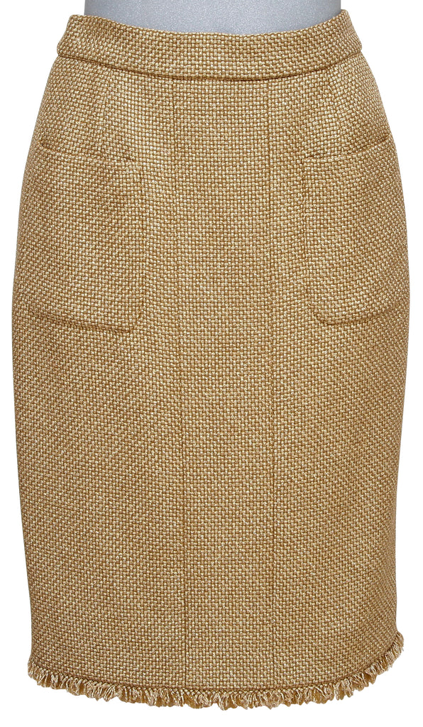 tweed skirt gold buttons