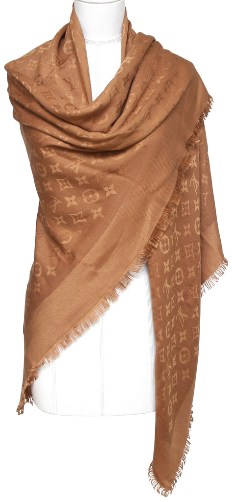 Louis vuitton shawl monogram shine brown ref.60609 - Joli Closet