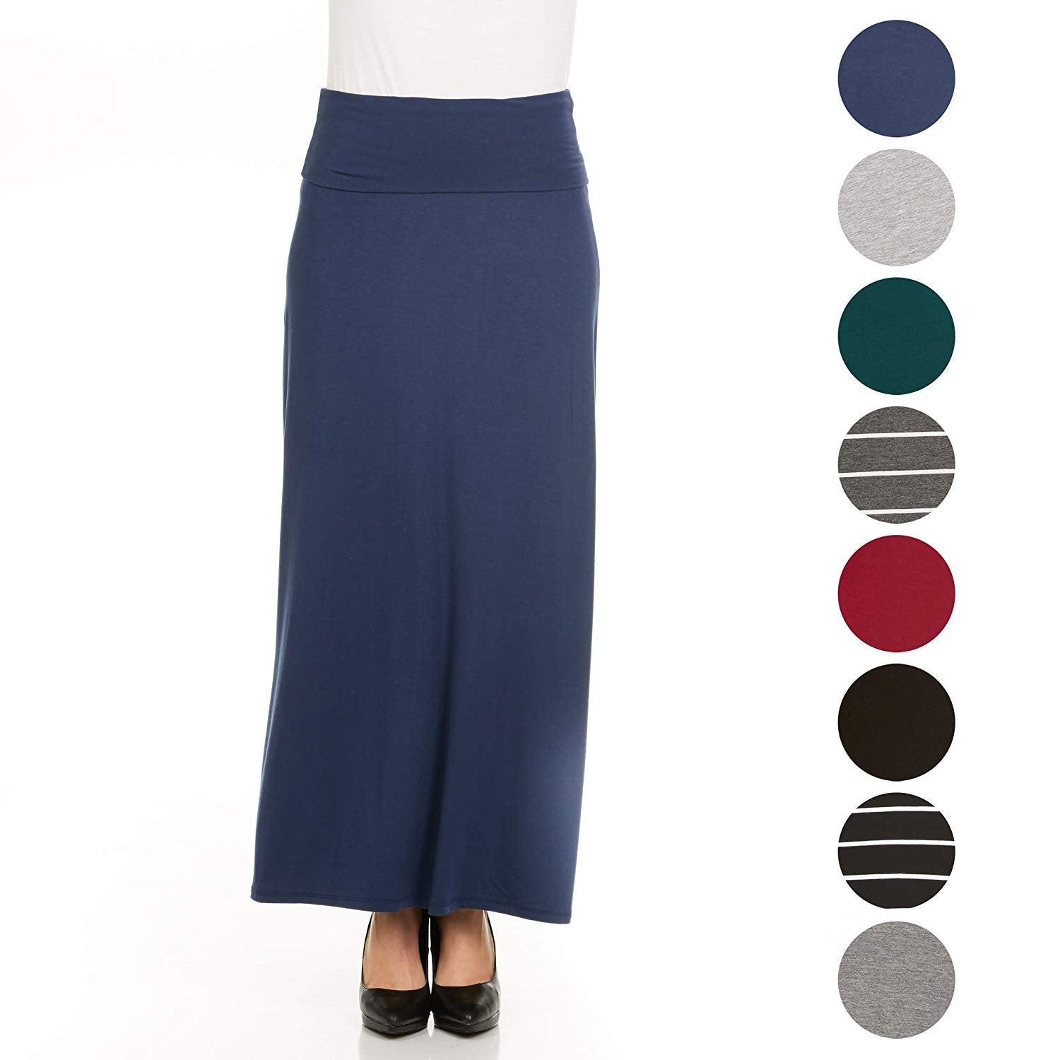 navy blue jersey maxi skirt