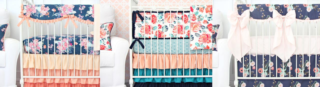 navy and coral nursery