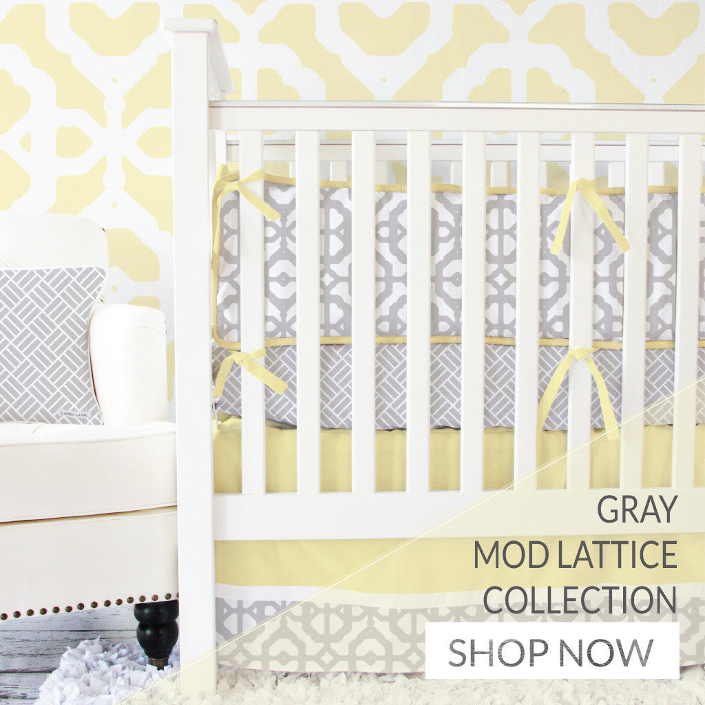 gray and yellow crib bedding