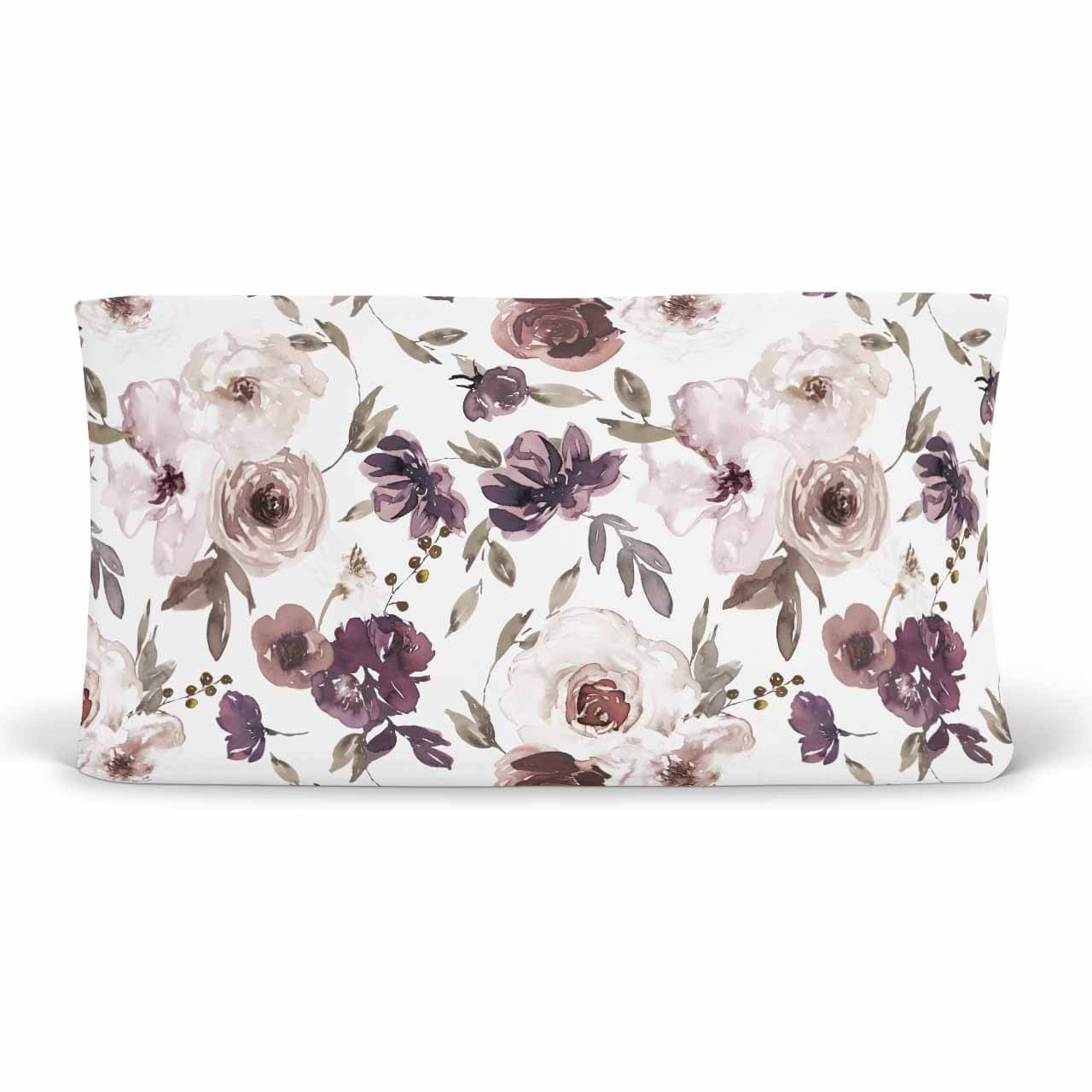 Image of Demi's Dusty Purple Floral Changing Pad Cover