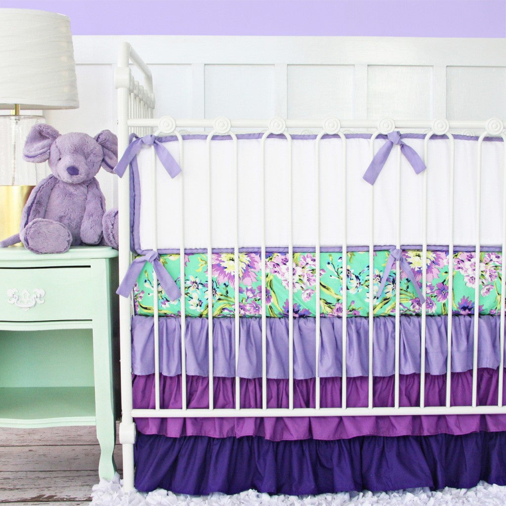 Purple Crib Bedding An Ombre Ruffle Crib Skirt Done 3 Ways