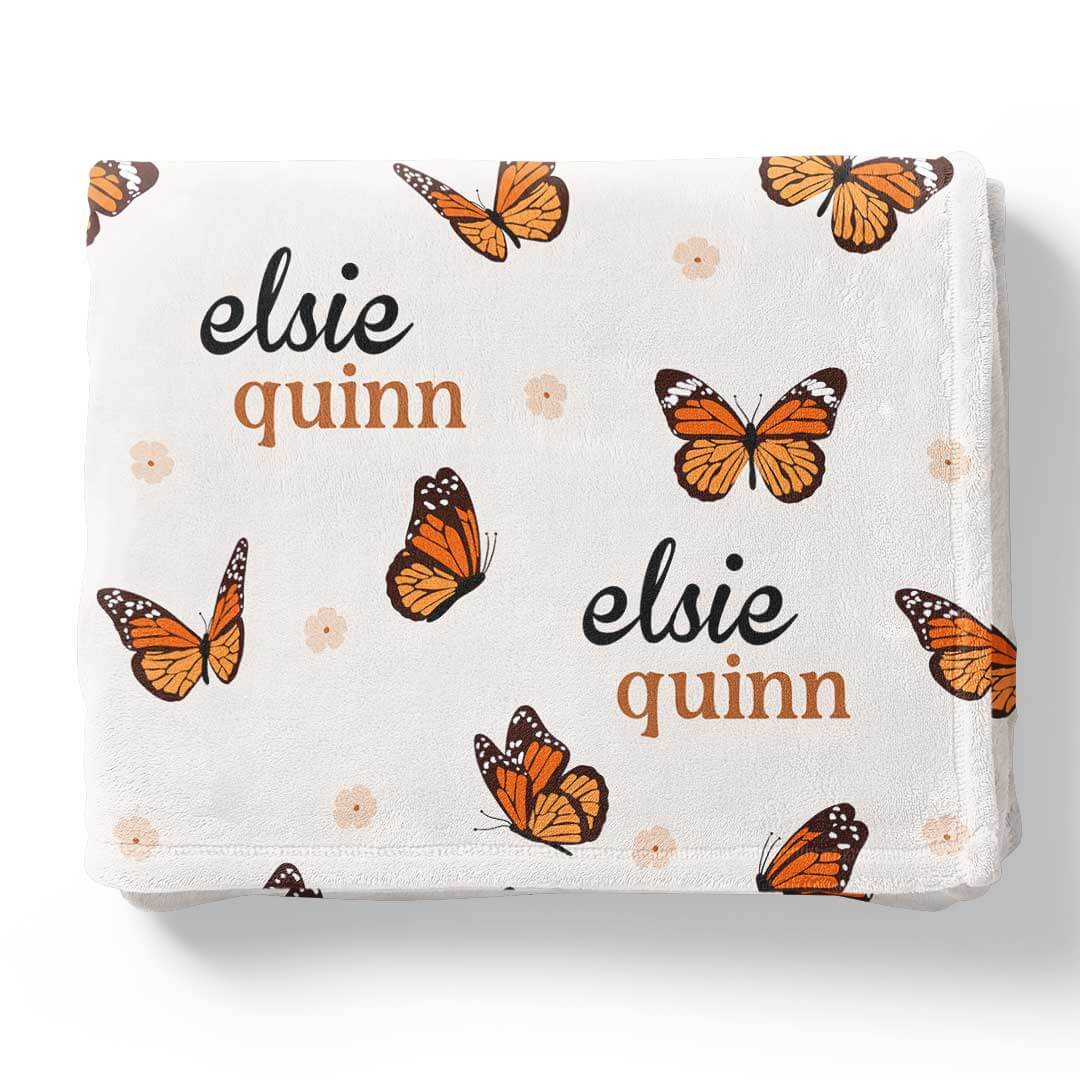 Image of Butterfly Kisses Personalized Kids Blanket