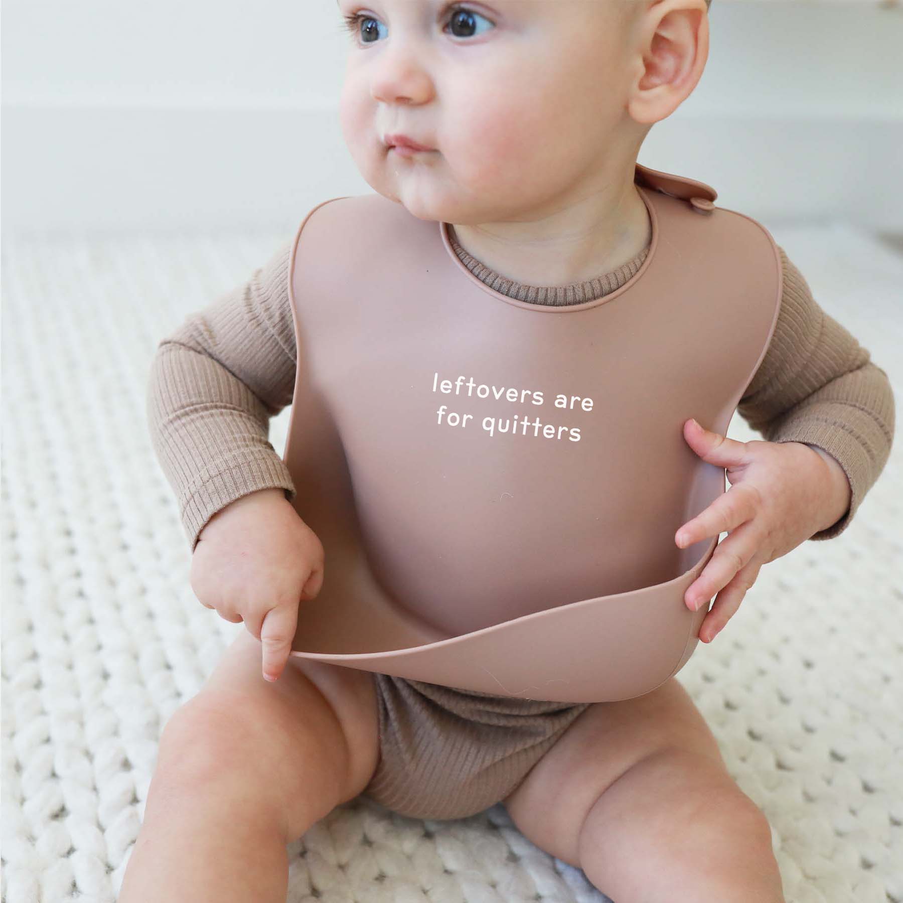 Image of Silicone Baby Bib | Leftovers Are For Quitters