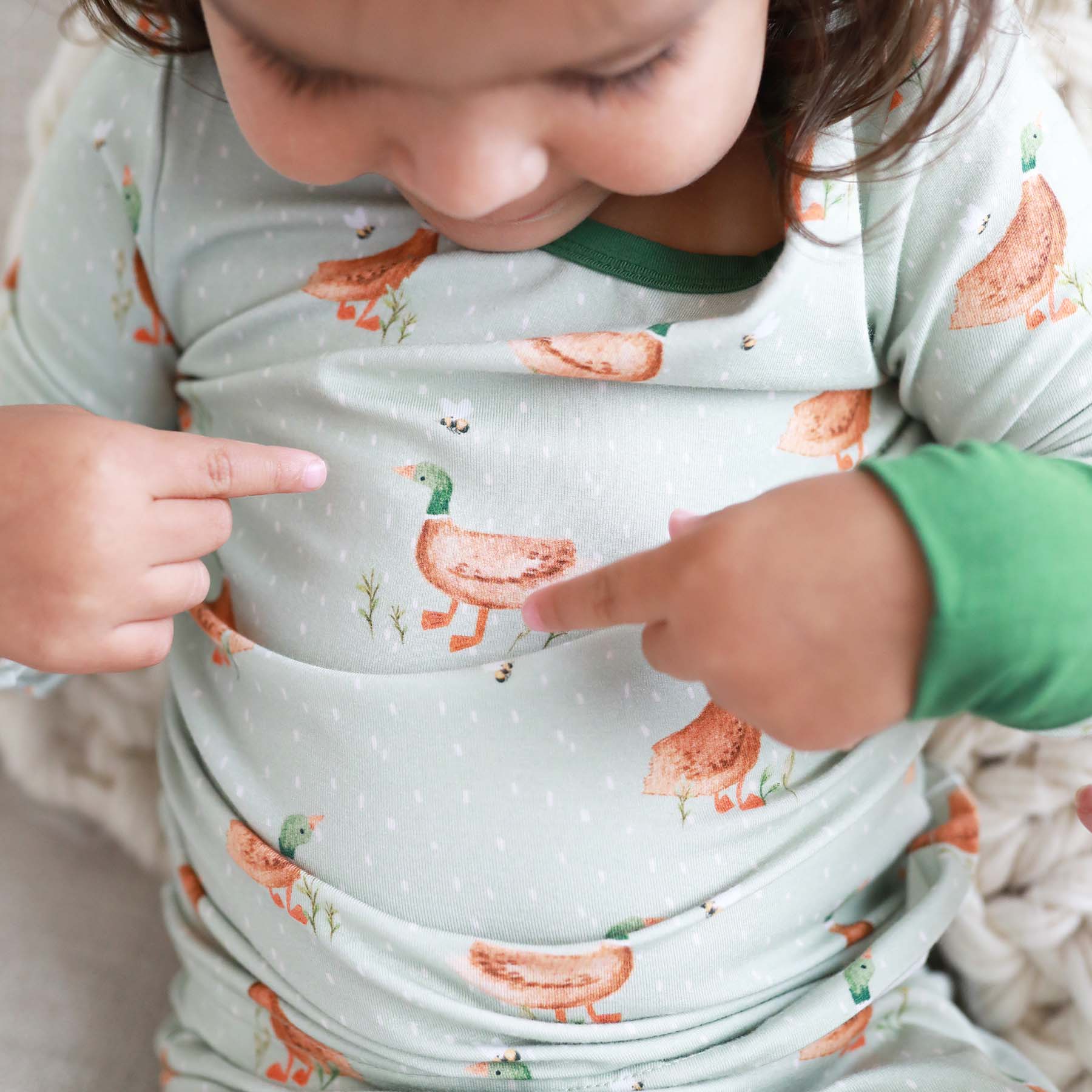 Image of Lucky Ducky Two Piece Pajama Set