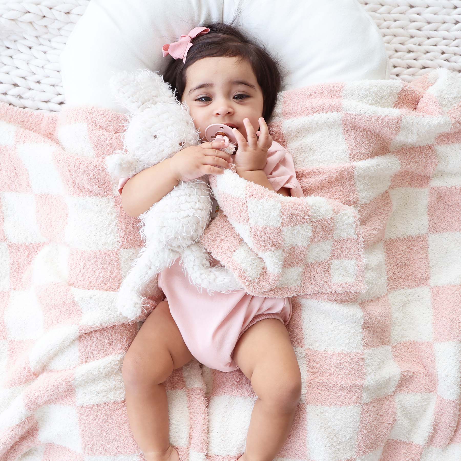 Image of CuddleLane™ Luxe Blankets | Rose Check