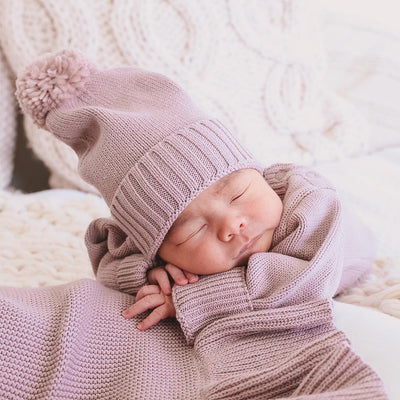 Knit Baby Pom Pom Beanie | Caden Lane