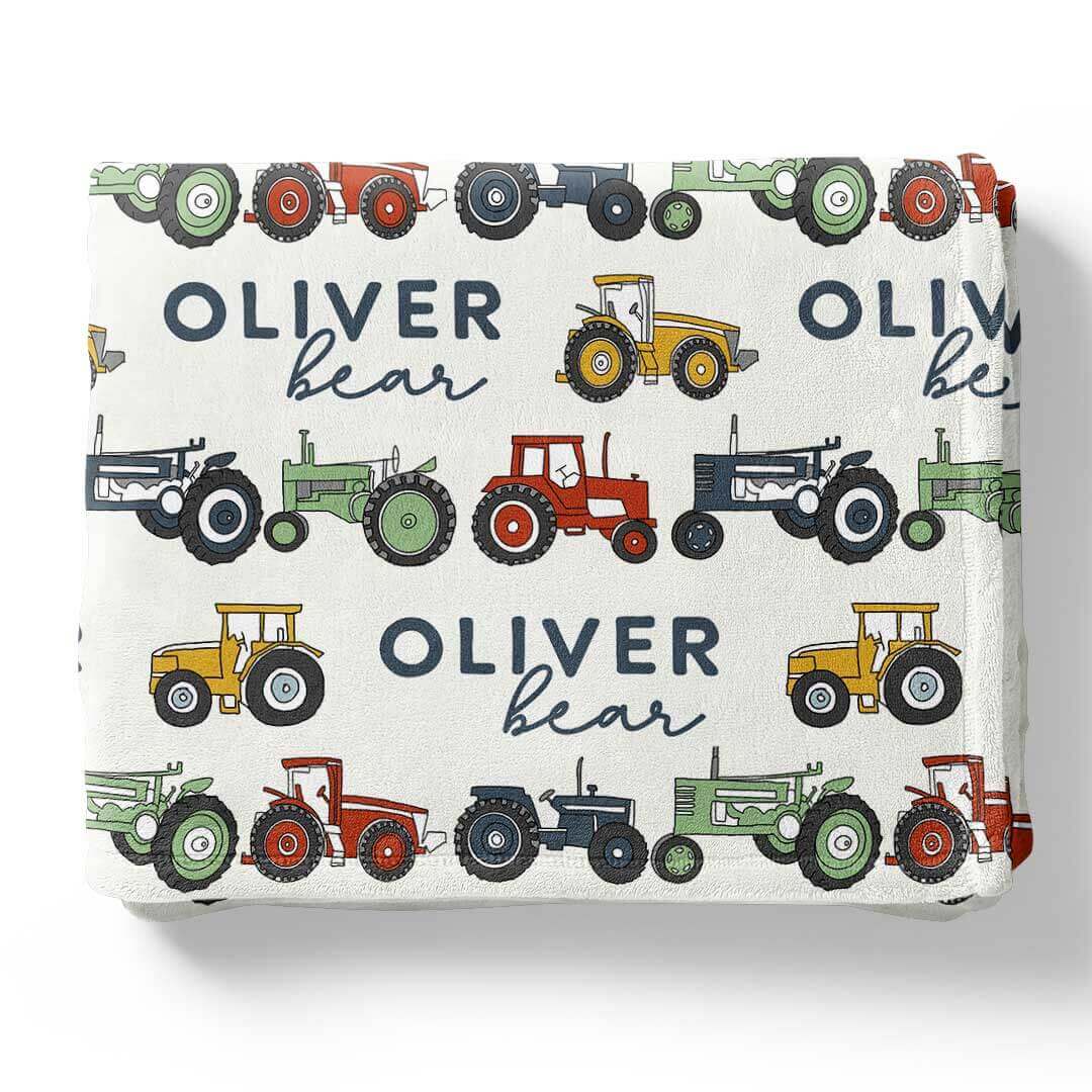 Image of Tiny Tractors Personalized Kids Blanket