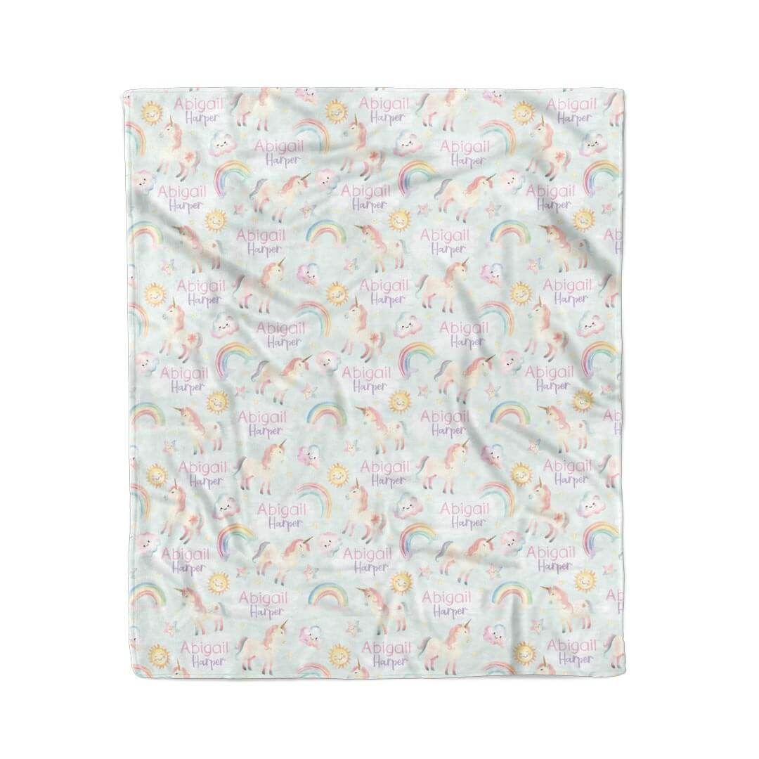 Magical Unicorns Personalized Kids Blanket