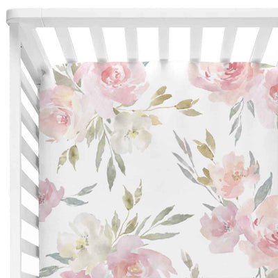 Dusty Blush Floral Baby Bedding 