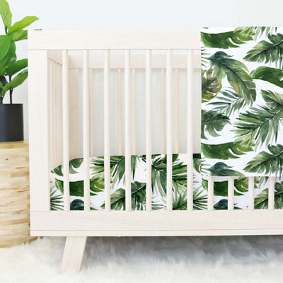 greenery crib sheet