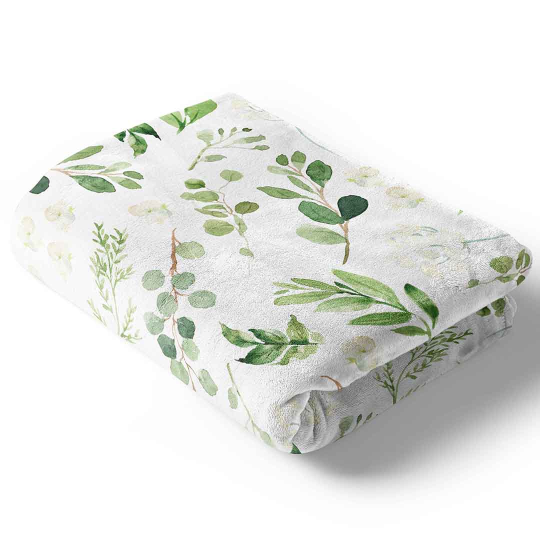 greenery crib sheet