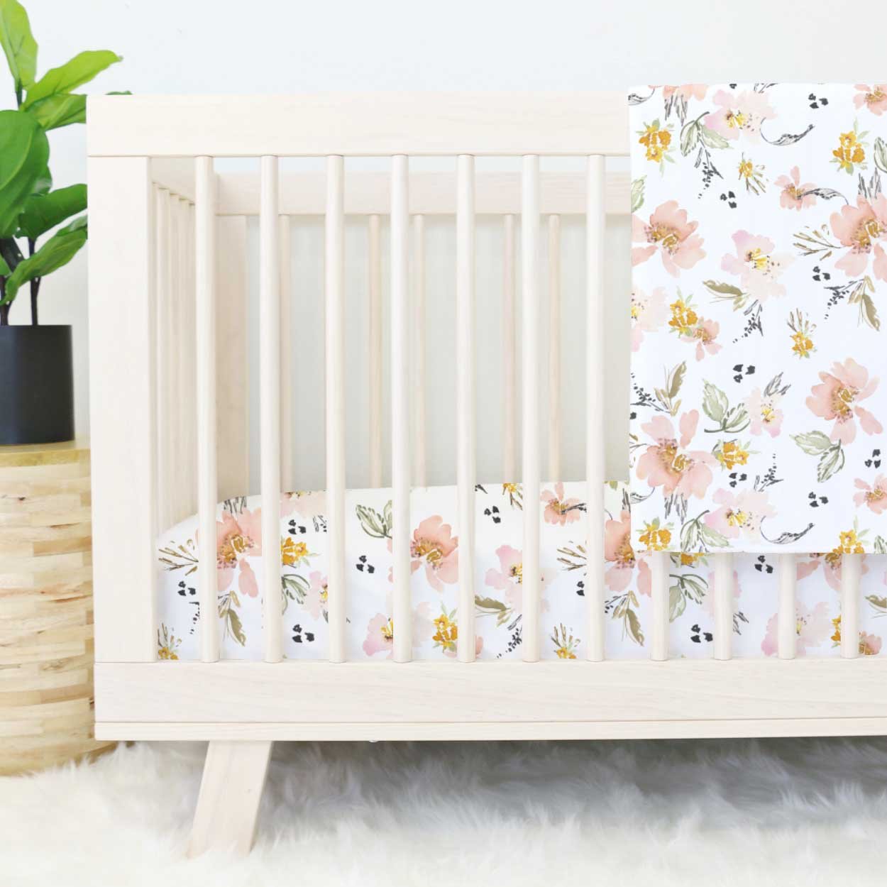 watercolor floral nursery bedding