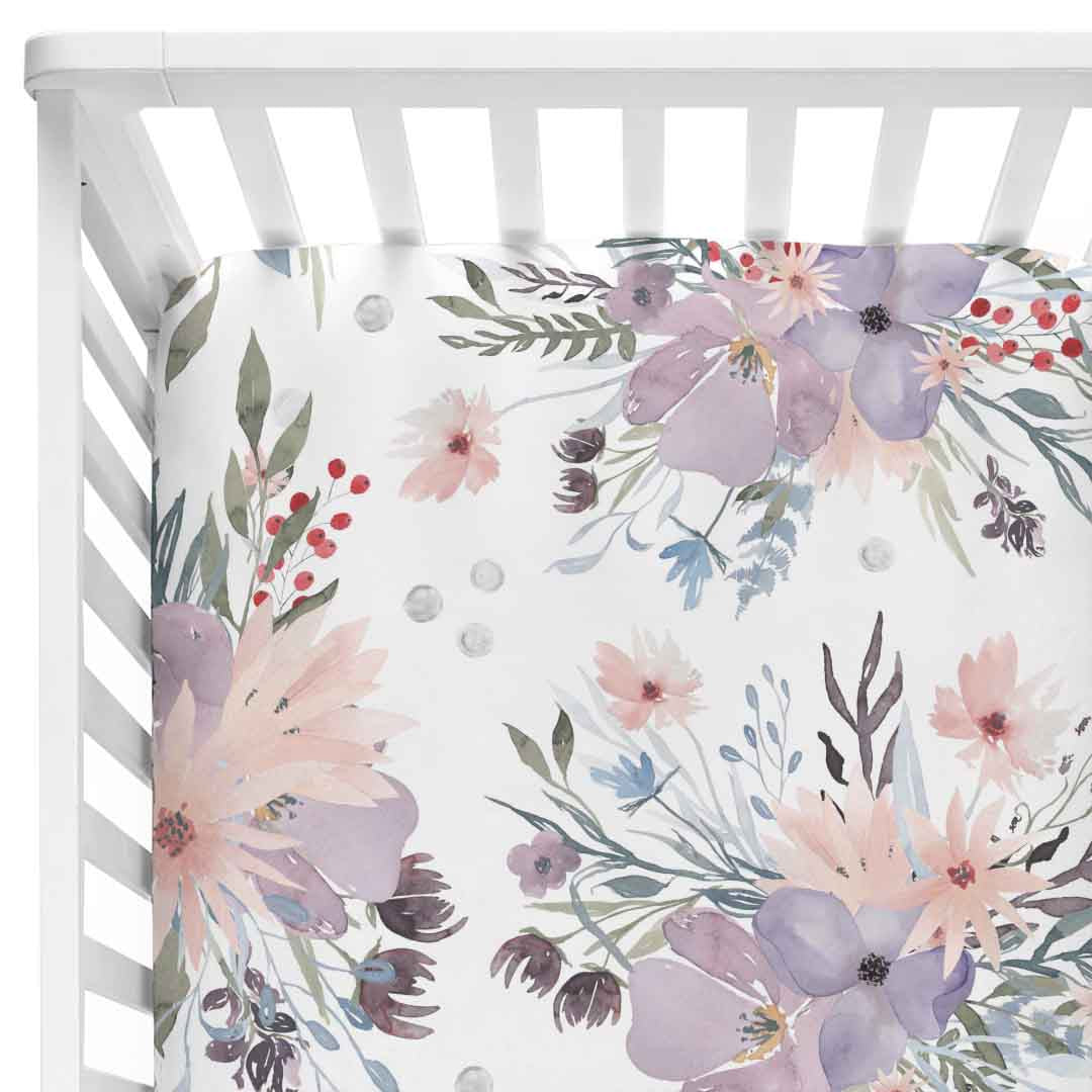 dusty rose crib sheet