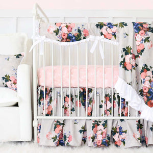 2 Pack Brandream Floral Crib Sheet Blush Pink Floral Fitted Crib