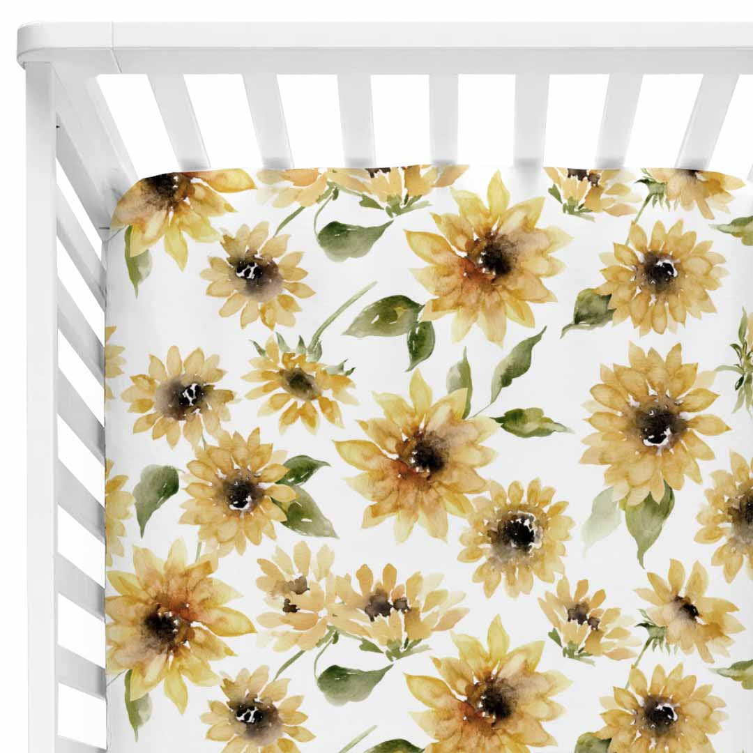 sunflower crib sheet