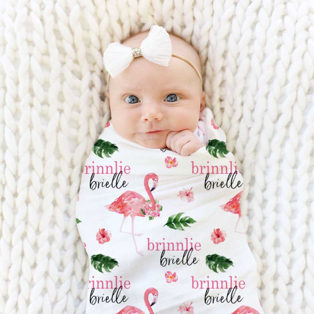 flamingo swaddle blanket