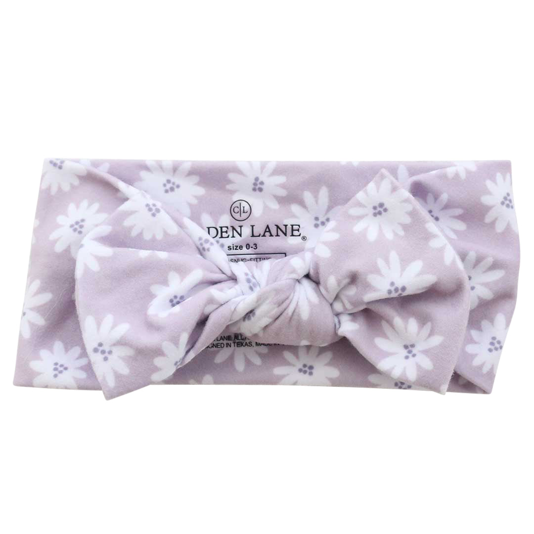 Purple Daisy Large Bow Headwrap