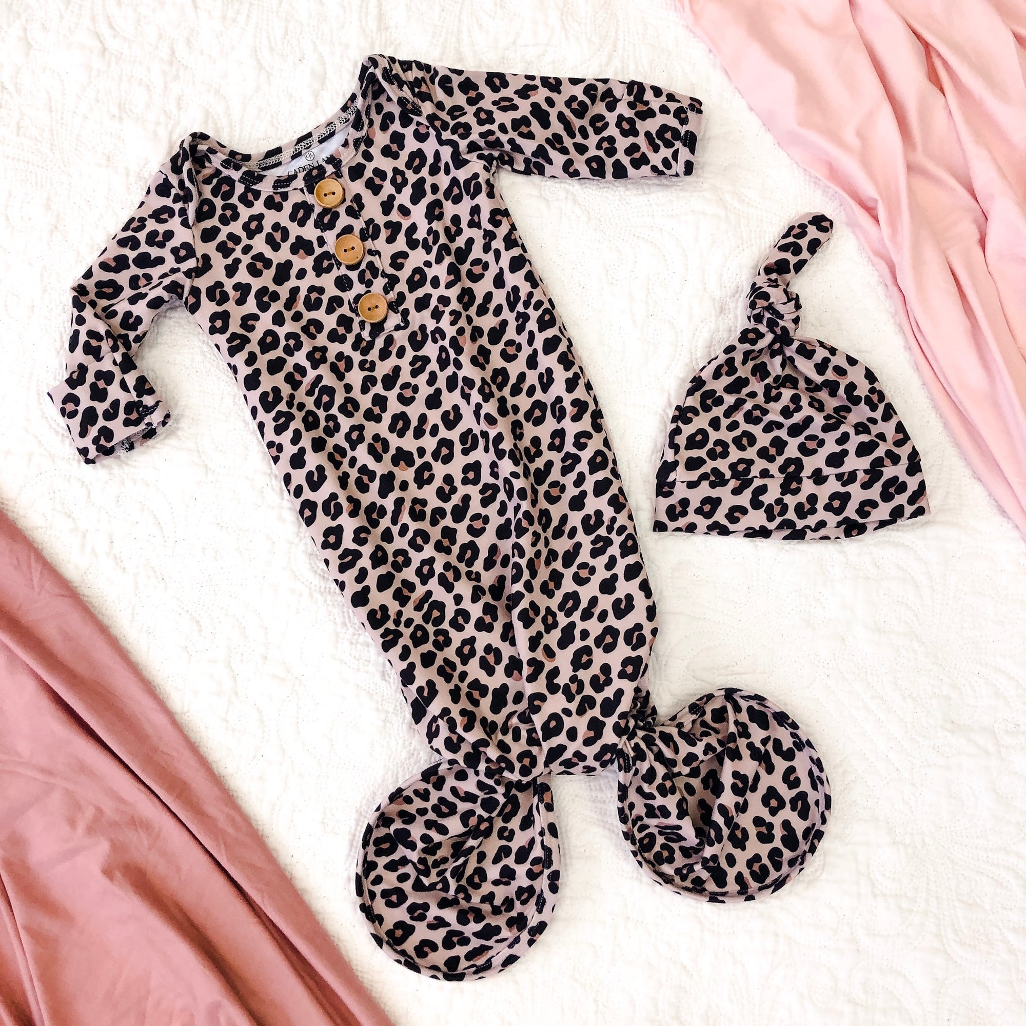 leopard baby gown