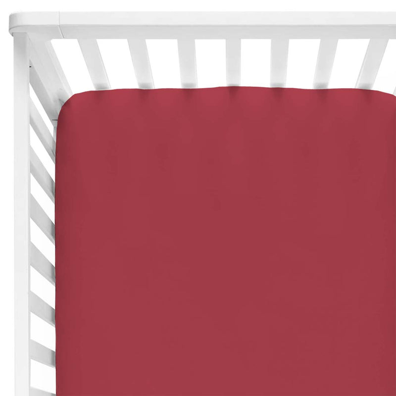 maroon crib sheet