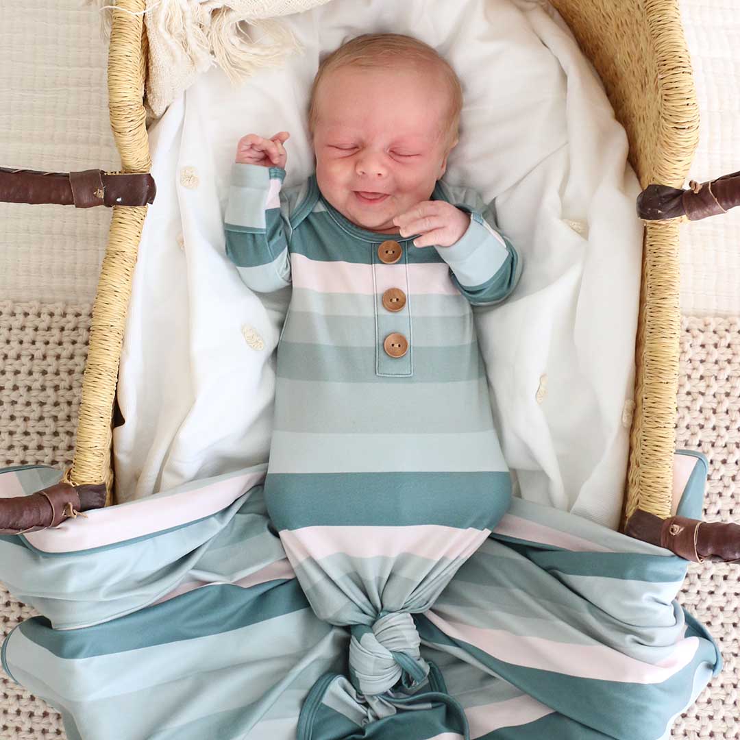 Ombre Green Oversized Swaddle Blanket