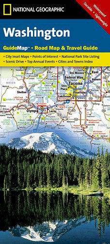 National Geographic Washington State Guide Map – 4WDbooks.com