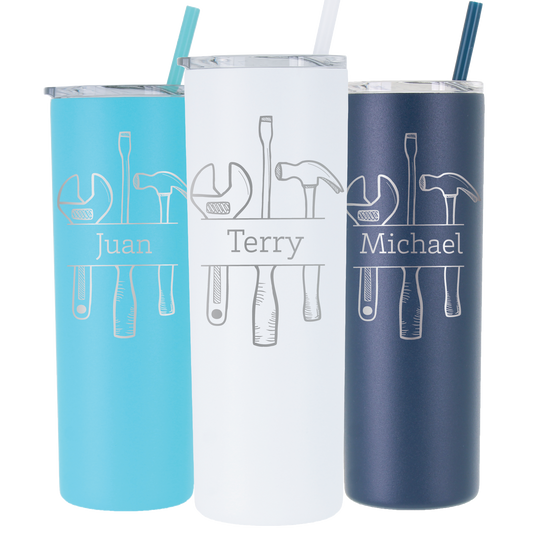 Custom 20 oz. Double Wall Acrylic Tumblers With Straws